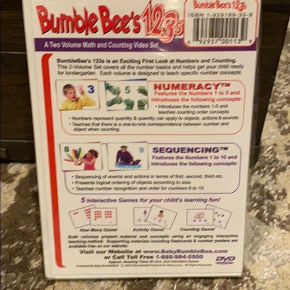 New Baby Bunble Bee’s 123 video set - Picture 2 of 5